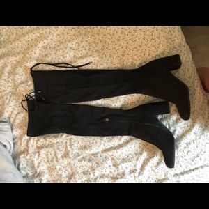 Black knee high boots